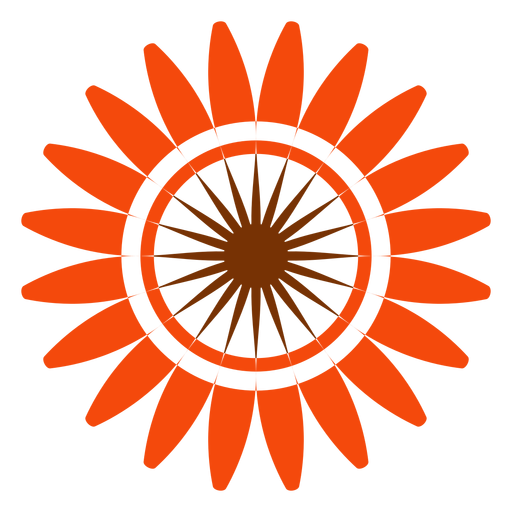 Flache isolierte Sonnenblumenkopf Clipart PNG-Design