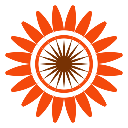 Flat isolated sunflower head clipart PNG Design