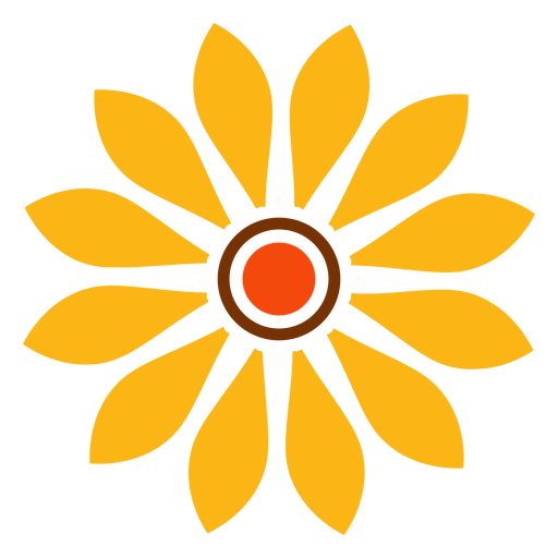 Flat isolated sunflower head graphic PNG Design