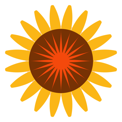 Icono de cabeza de girasol aislado plano Diseño PNG