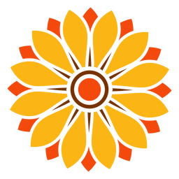 Ilustración de cabeza de girasol aislada plana Diseño PNG