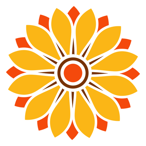 Flat Isolated Sunflower Head Illustration PNG & SVG Design For T-Shirts