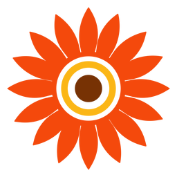 Flacher isolierter Sonnenblumenkopfvektor PNG-Design