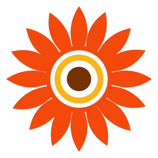Flat isolated sunflower head vector PNG Design