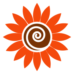 Clipart de cabeça plana de girassol Desenho PNG