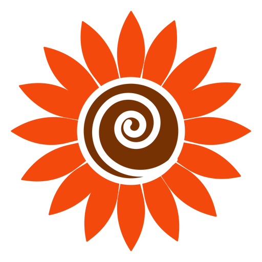 Flat sunflower head clipart PNG Design