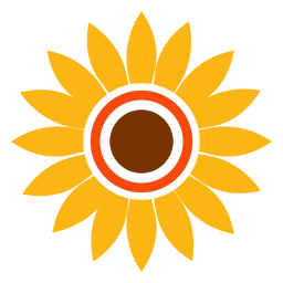 Gráfico de cabeza de girasol plana Diseño PNG