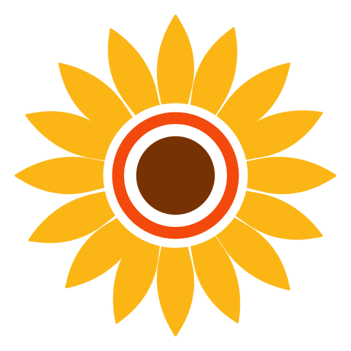 Flache Sonnenblumenkopfgrafik PNG-Design