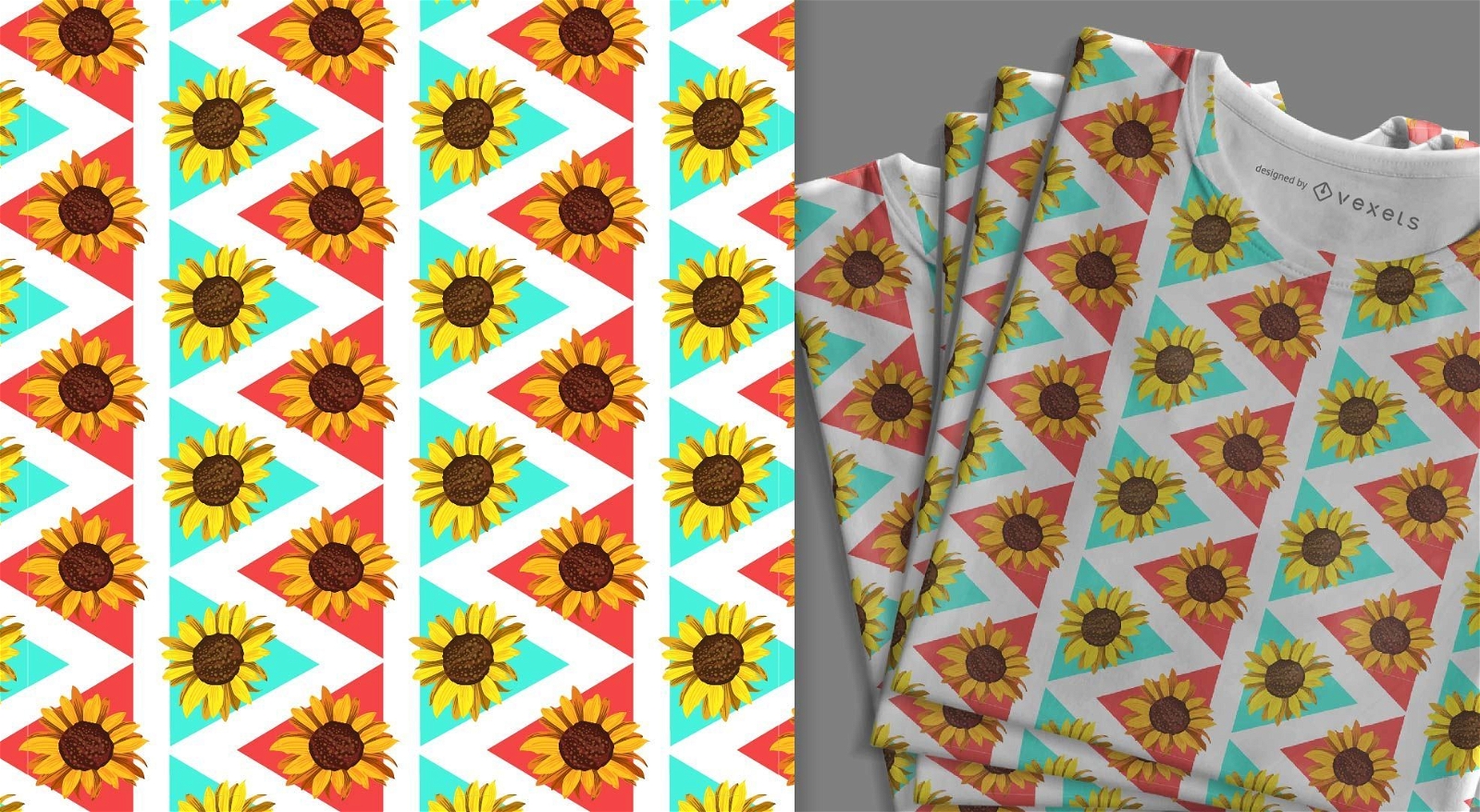 Colorful sunflower pattern design