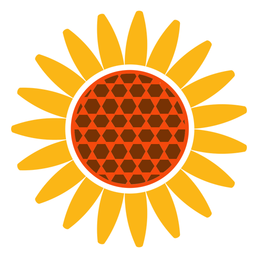 Flache Sonnenblumenkopfikone PNG-Design
