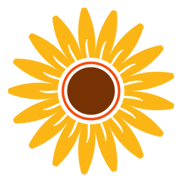 Ilustración de cabeza de girasol plana Diseño PNG