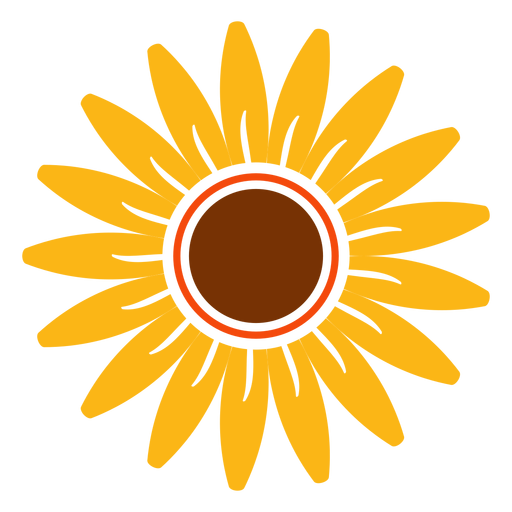 Flat sunflower head illustration PNG Design