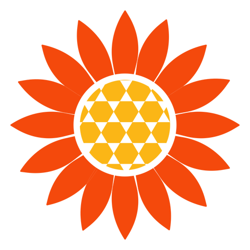 Flat sunflower head logo PNG Design