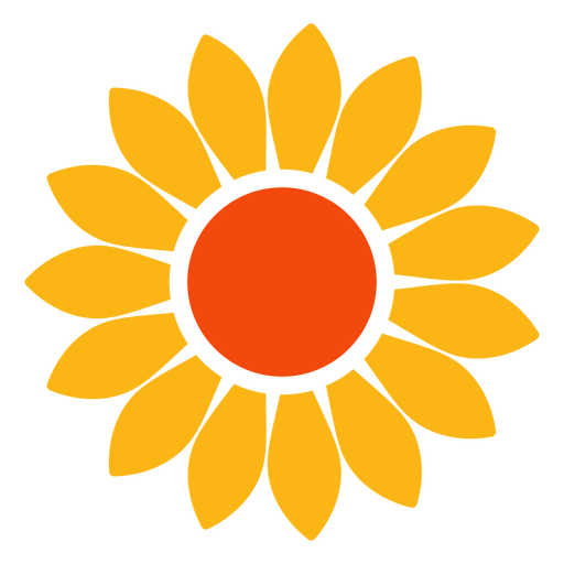 Flat sunflower head vector PNG Design