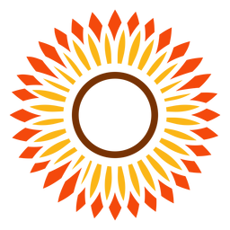 Gráfico vectorial de cabeza de girasol plana Diseño PNG