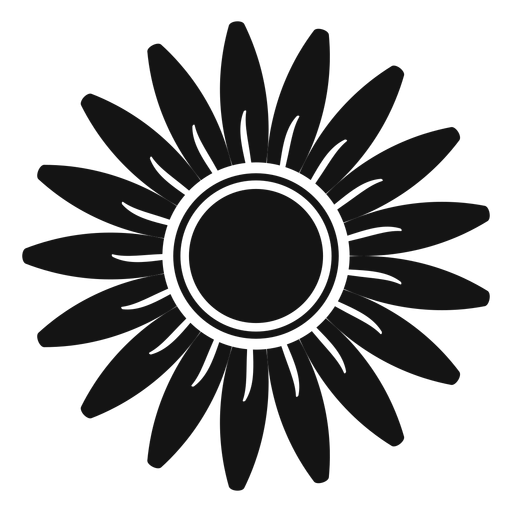 Grey sunflower head clipart PNG Design