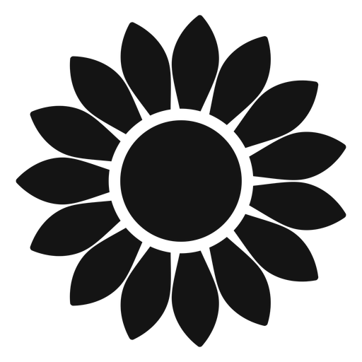 Grey sunflower head graphic PNG Design