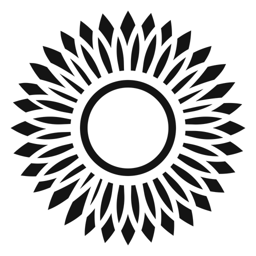 Graues Sonnenblumenkopfsymbol PNG-Design