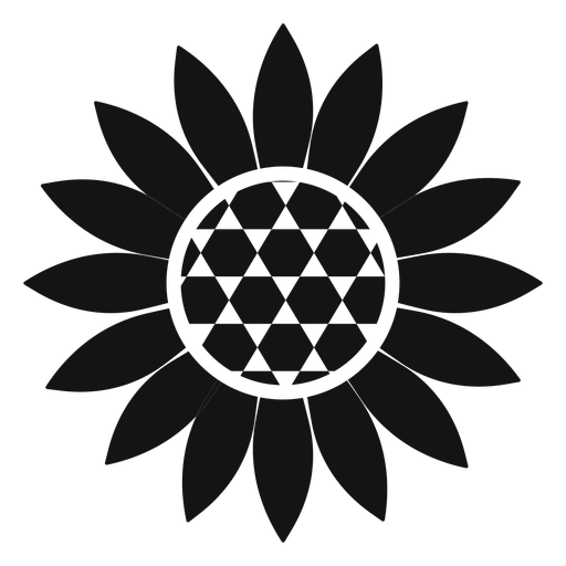 Graue Sonnenblumenkopf-Logografik PNG-Design