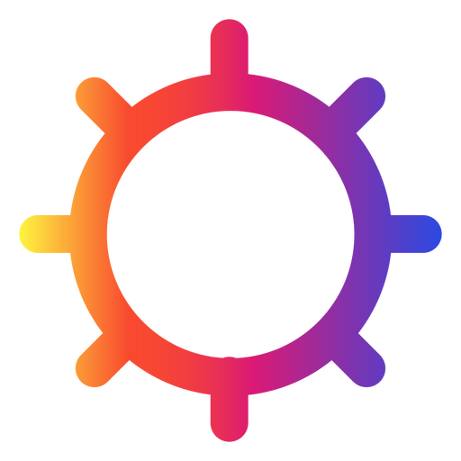 Icono de configuración de engranaje de arco iris Diseño PNG