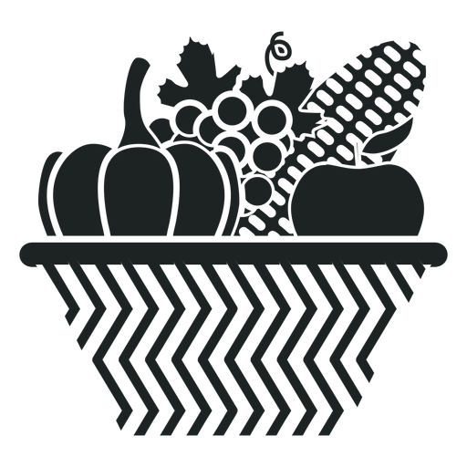 Cesta de la cosecha de Kwanzaa icono gris Diseño PNG