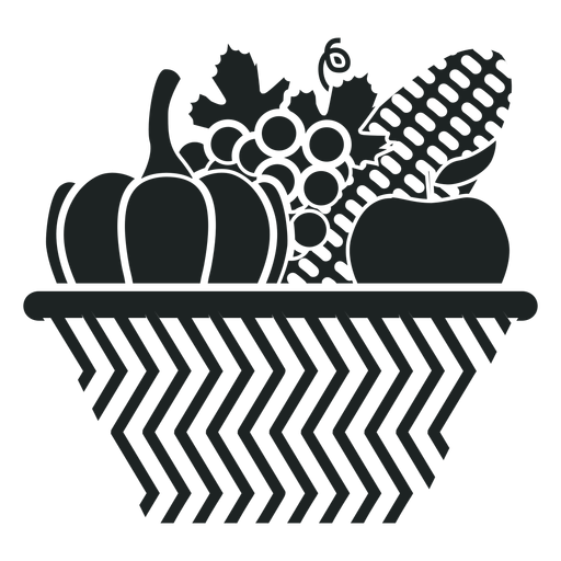 Kwanzaa harvest basket grey icon