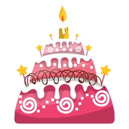 Ilustração de bolo de aniversário rosa Desenho PNG