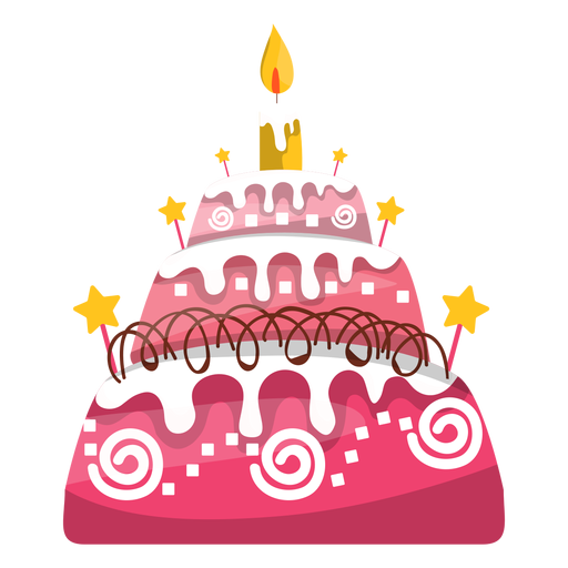 Ilustração de bolo de aniversário rosa Desenho PNG