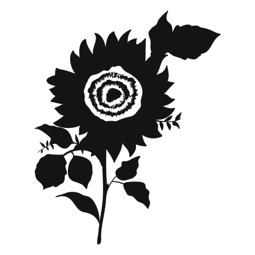 Graues Symbol der Sonnenblume PNG-Design