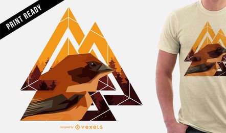 Geometrisches Vogel-T-Shirt Design