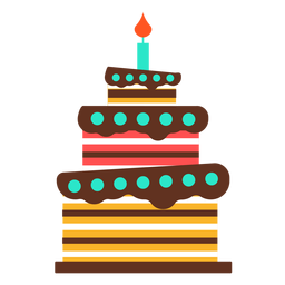 Pastel de cumpleaños de tres pisos Diseño PNG