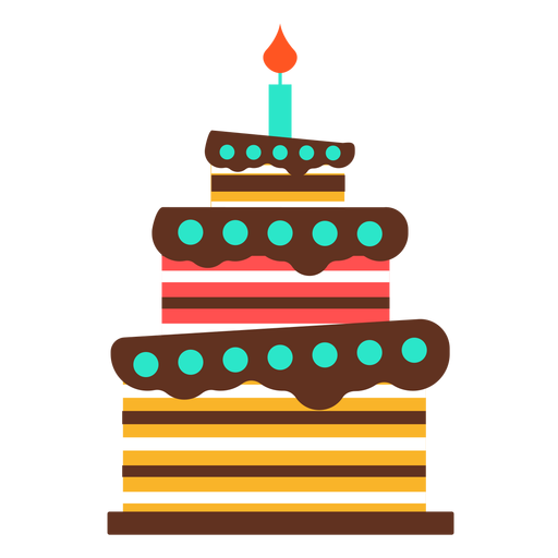 Three floors birthday cake PNG Design