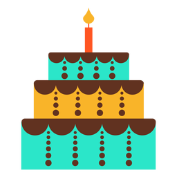 Icono de pastel de cumpleaños de tres pisos Diseño PNG