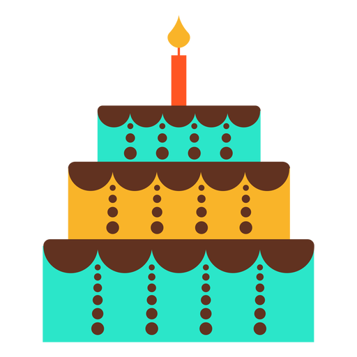 Ícone de bolo de aniversário de três andares Desenho PNG