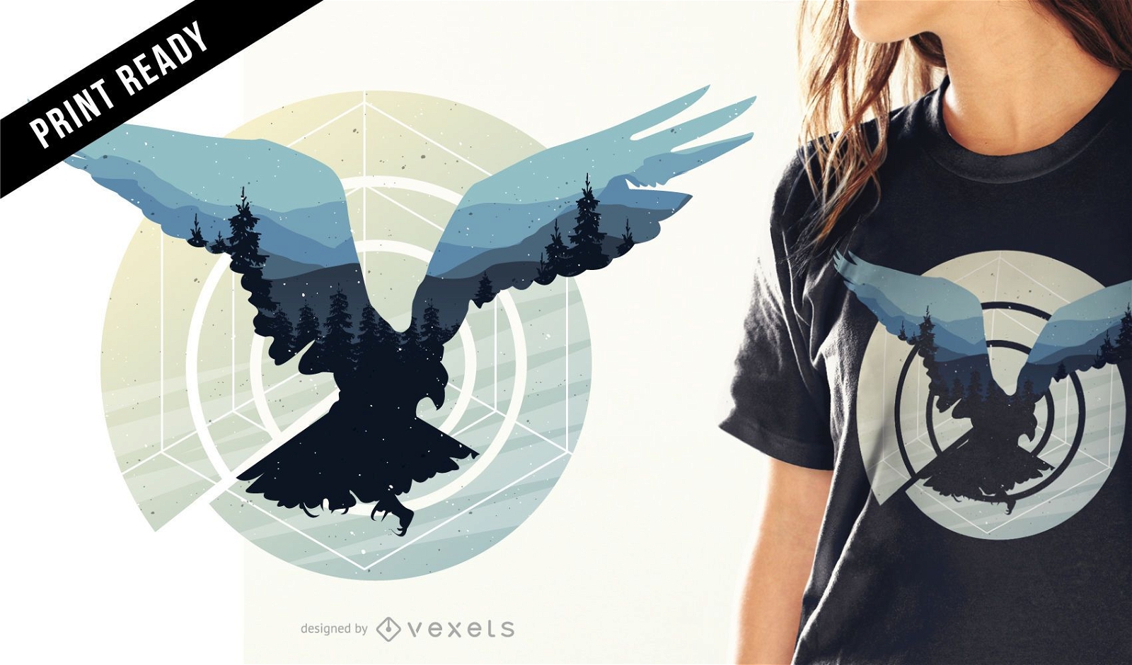 Abstract bird t-shirt design