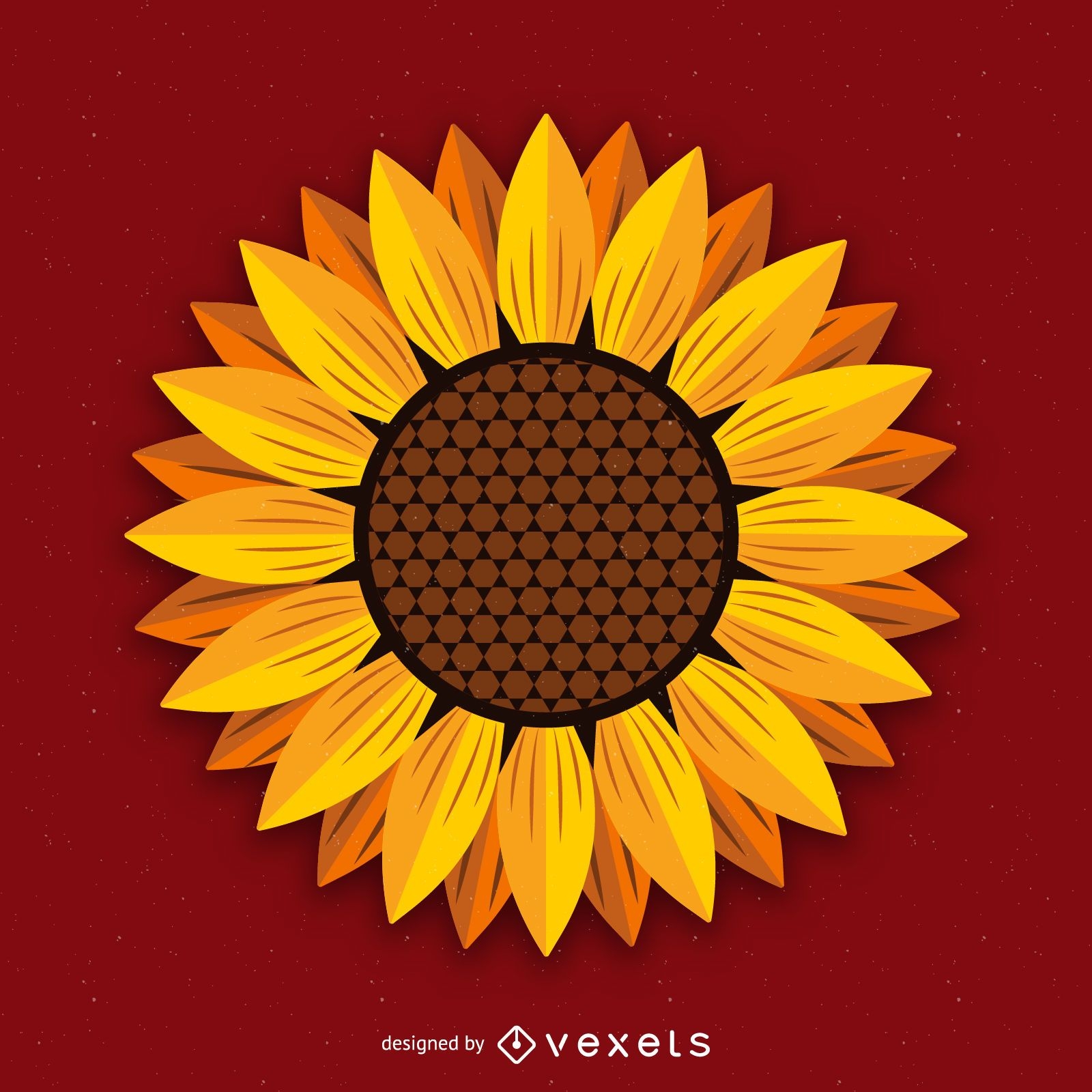 Isolated sunflower illustration