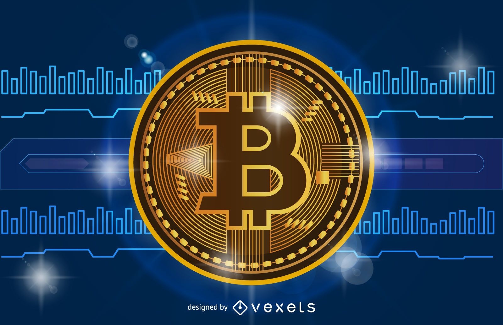 Bitcoin Cryptocurrency Article Header - Vector Download