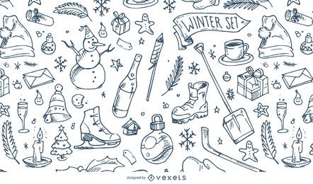 Ilustración de patrón de invierno