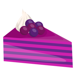 Rebanada de pastel triangular con frutos rojos Diseño PNG