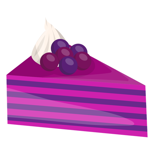 Rebanada de pastel triangular con frutos rojos