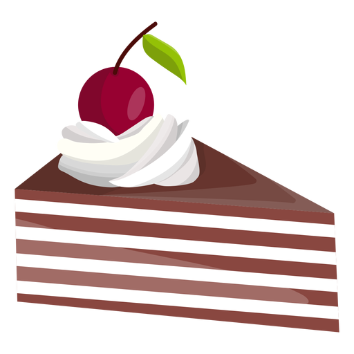 Fatia de bolo triangular com cereja
