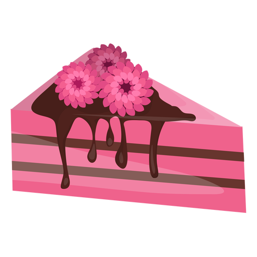 Triangle cake slice with flowers PNG Design