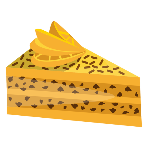 Triangle cake slice with lemon PNG Design