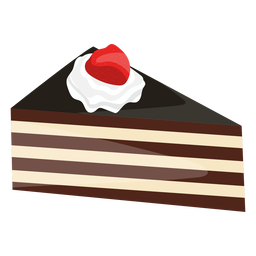Rebanada de pastel triangular con fresa Diseño PNG