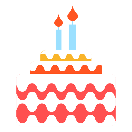 Geburtstagstorte mit zwei Kerzen PNG-Design