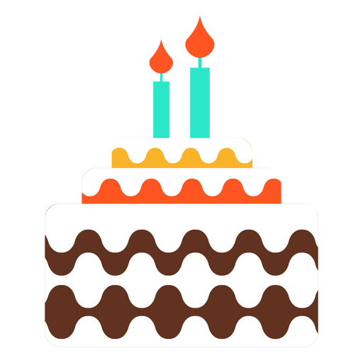 Dos velas icono de pastel de cumpleaños - Descargar PNG/SVG transparente