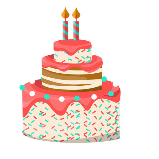 Ilustración de pastel de cumpleaños de dos velas Transparent PNG Ilustración de pastel de cumpleaños de dos velas Transparent PNG