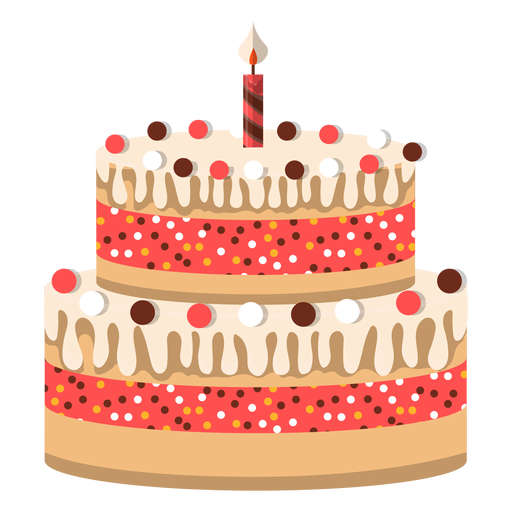 Two floors birthday cake icon PNG Design
