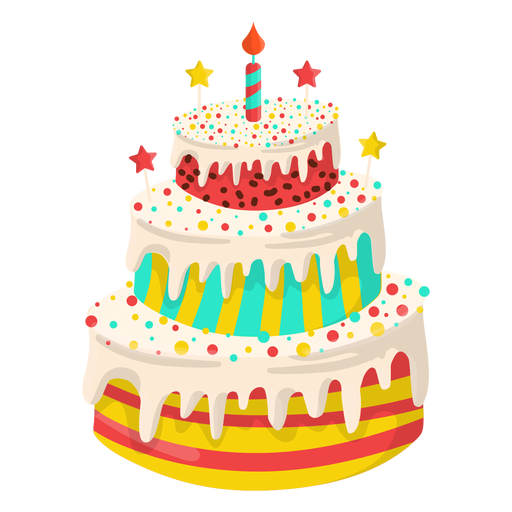 Ilustração de bolo de aniversário de baunilha Desenho PNG