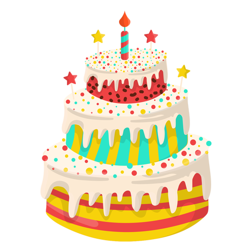Vanilla birthday cake illustration PNG Design
